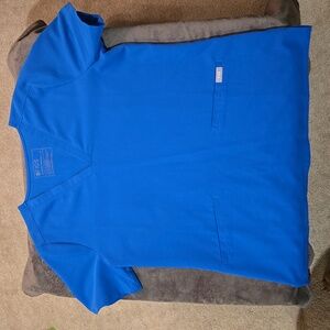 Women's Figs scrub top, M, Casma, royal blue